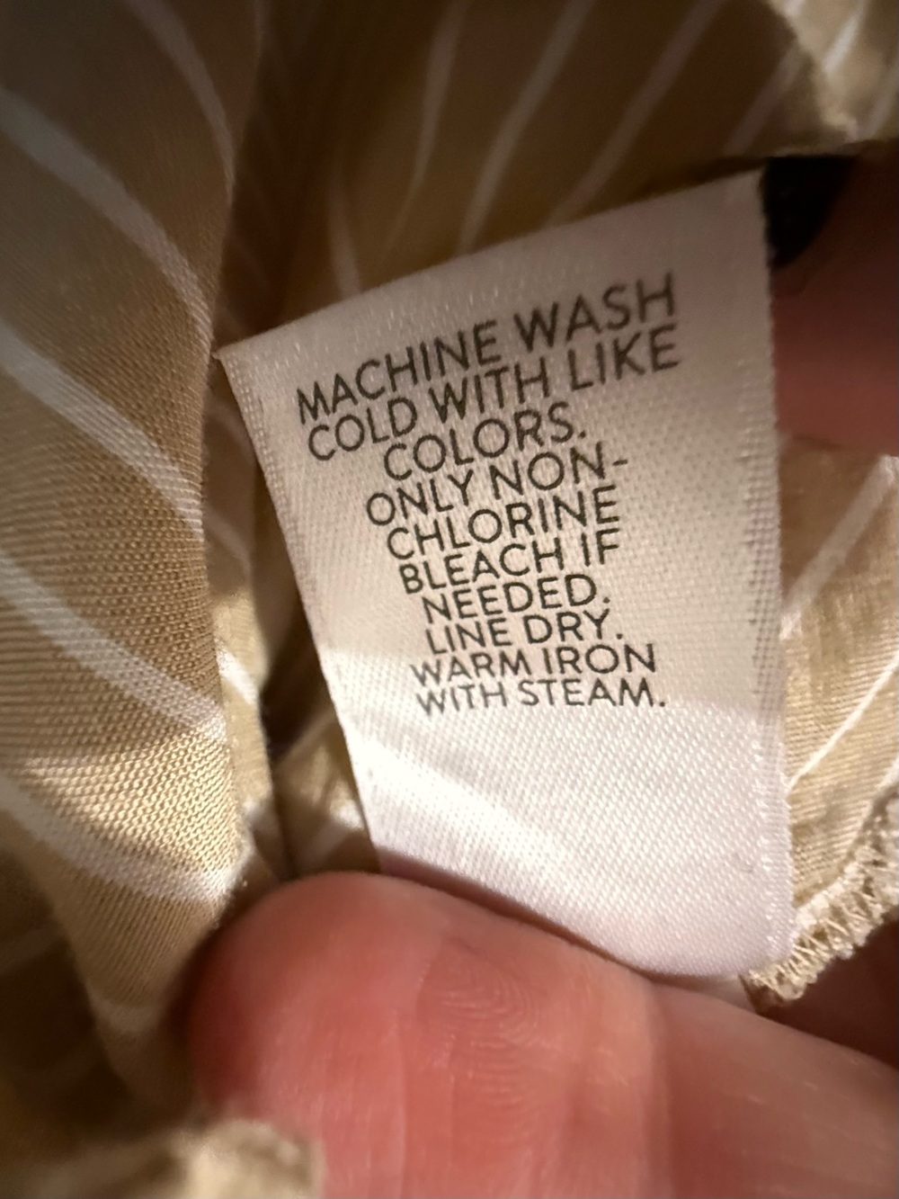 J. Jill Rayon Tan and White Striped Button-Down Shirt - Picture 4 of 5